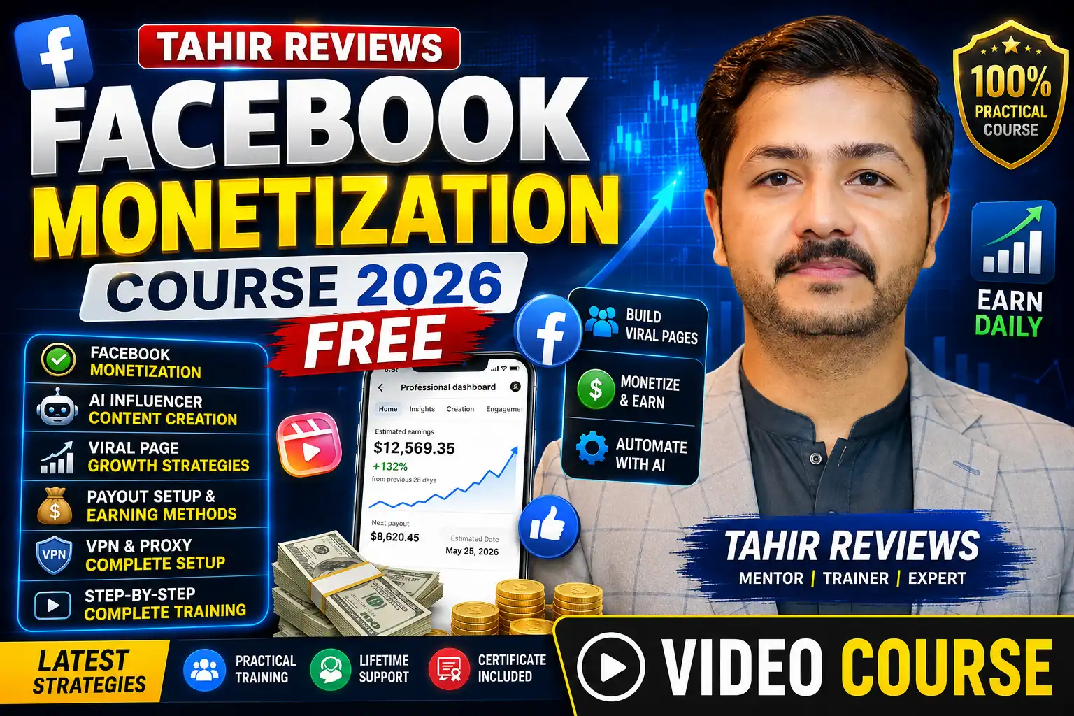 Tahir Reviews Facebook monetization course 2026